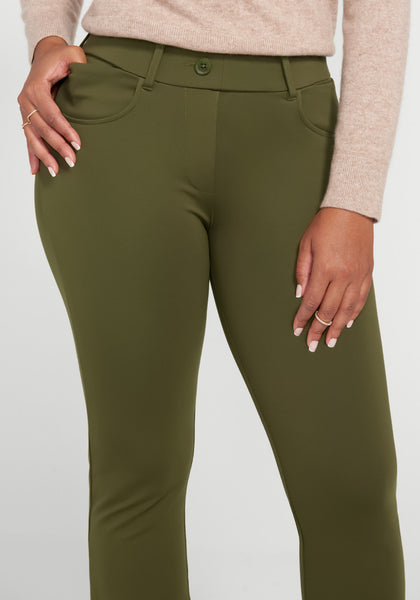 29 31 33 35 Bootcut Leggings with Pockets olivegray ins_yoga