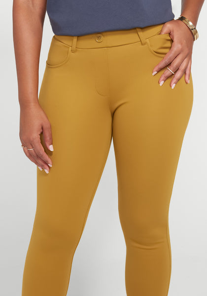 High Waist Pocket Yoga Pants - Plus Size - Frosted Grape / 1X