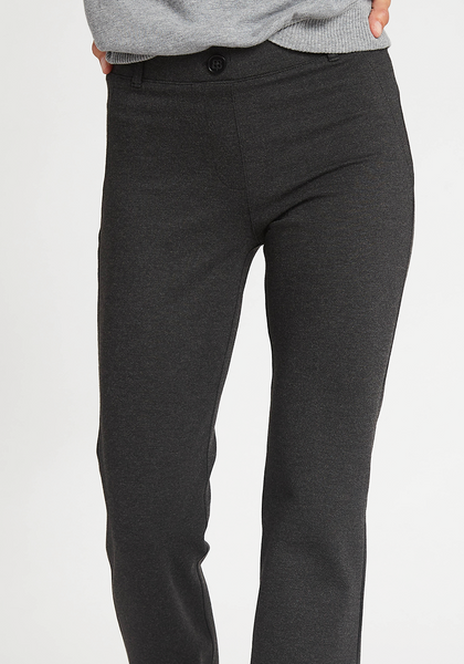 Straight-Leg, Two-Pocket Dress Pant Yoga Pants (Charcoal)