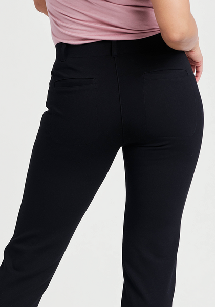 7-Pocket Dress Pant Yoga Pant, Straight (Black)