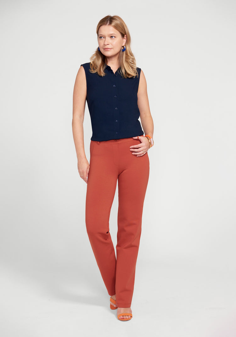 Classic Dress Pant Yoga Pant | Straight (Burnished Coral)