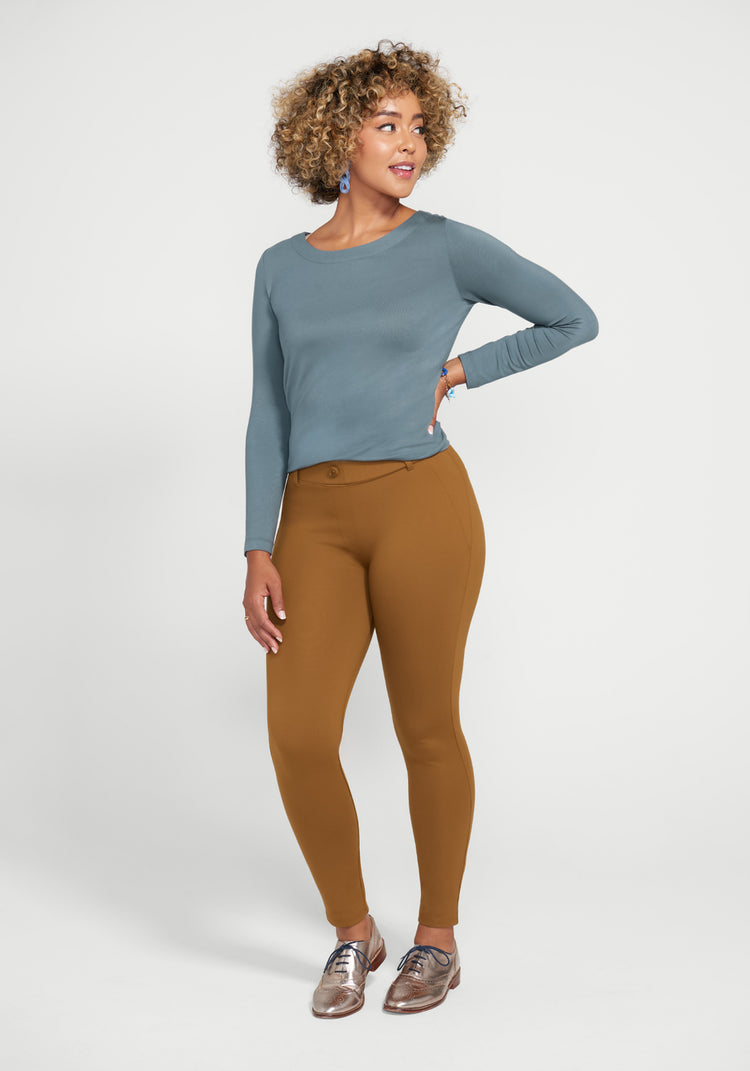 Classic Dress Pant Yoga Pant | Skinny (Nutmeg)