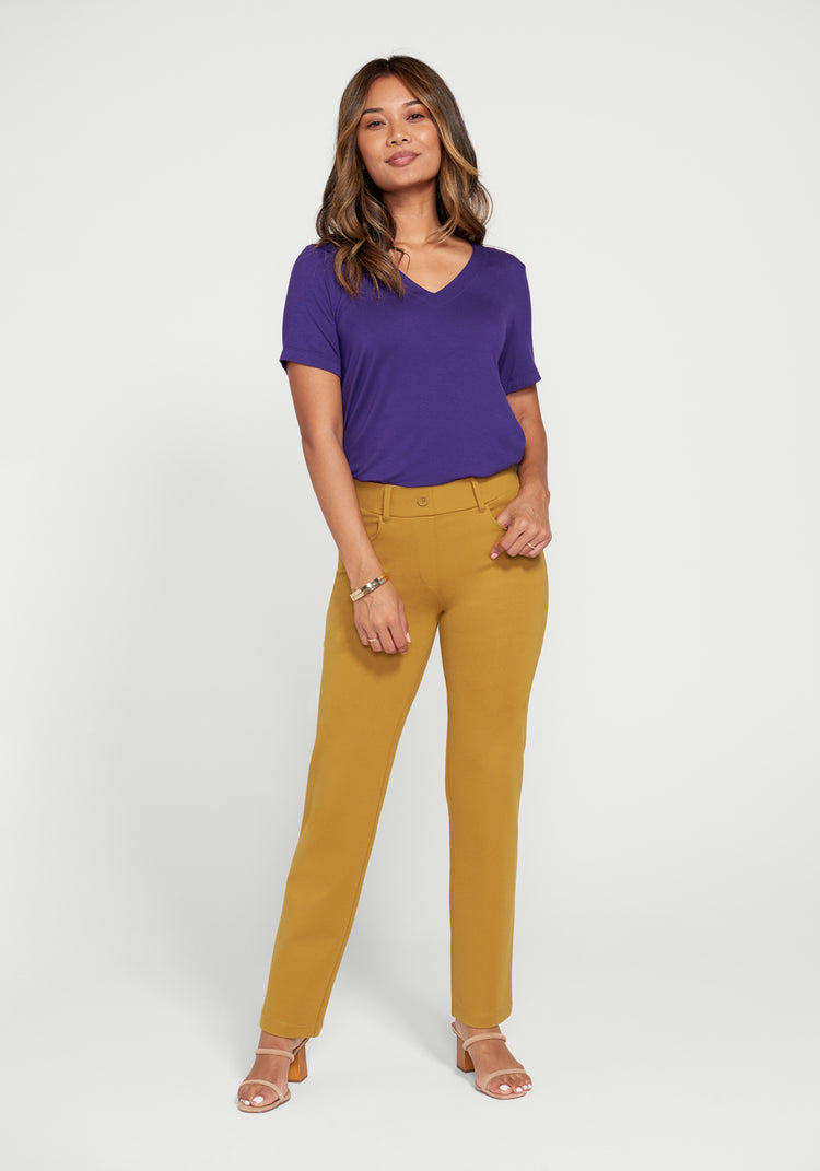 7 Pocket Dress Pant Yoga Pant Straight Cedar Glow Betabrand