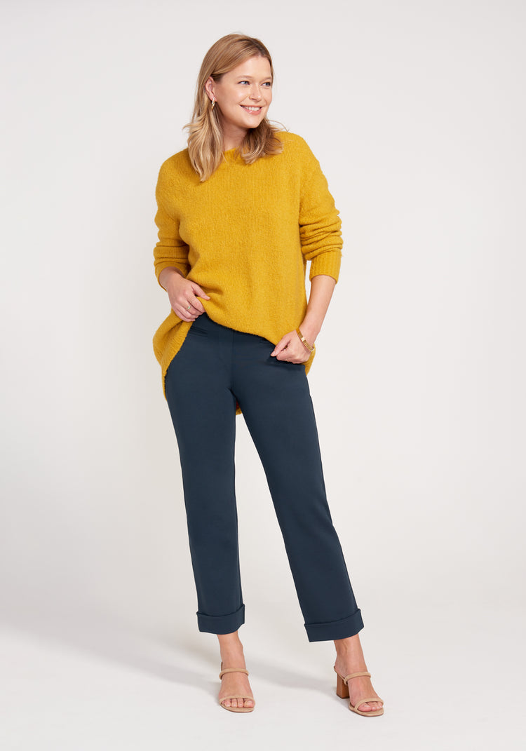 Easy Crop Trouser | Straight (Navy)