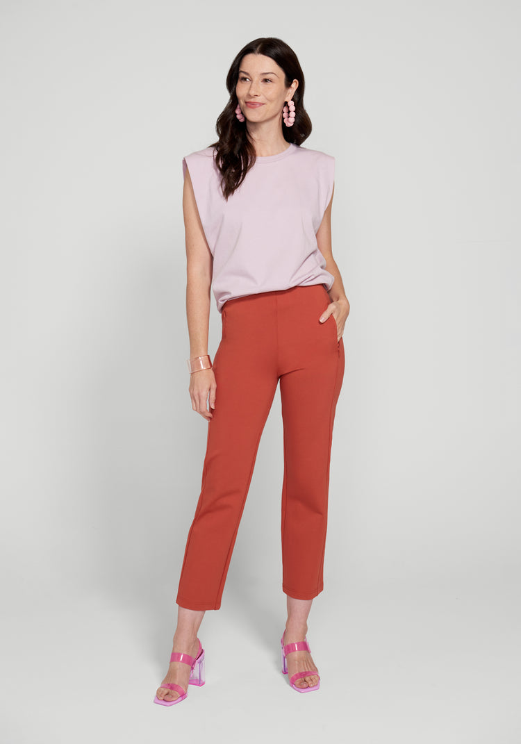 Monroe Crop Trouser | Straight (Burnished Coral)