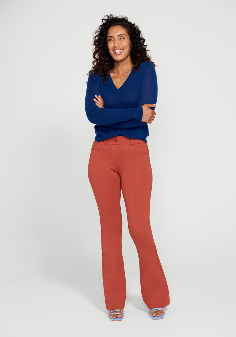 Betabrand Bootcut Classic Red Yoga Dress Pants