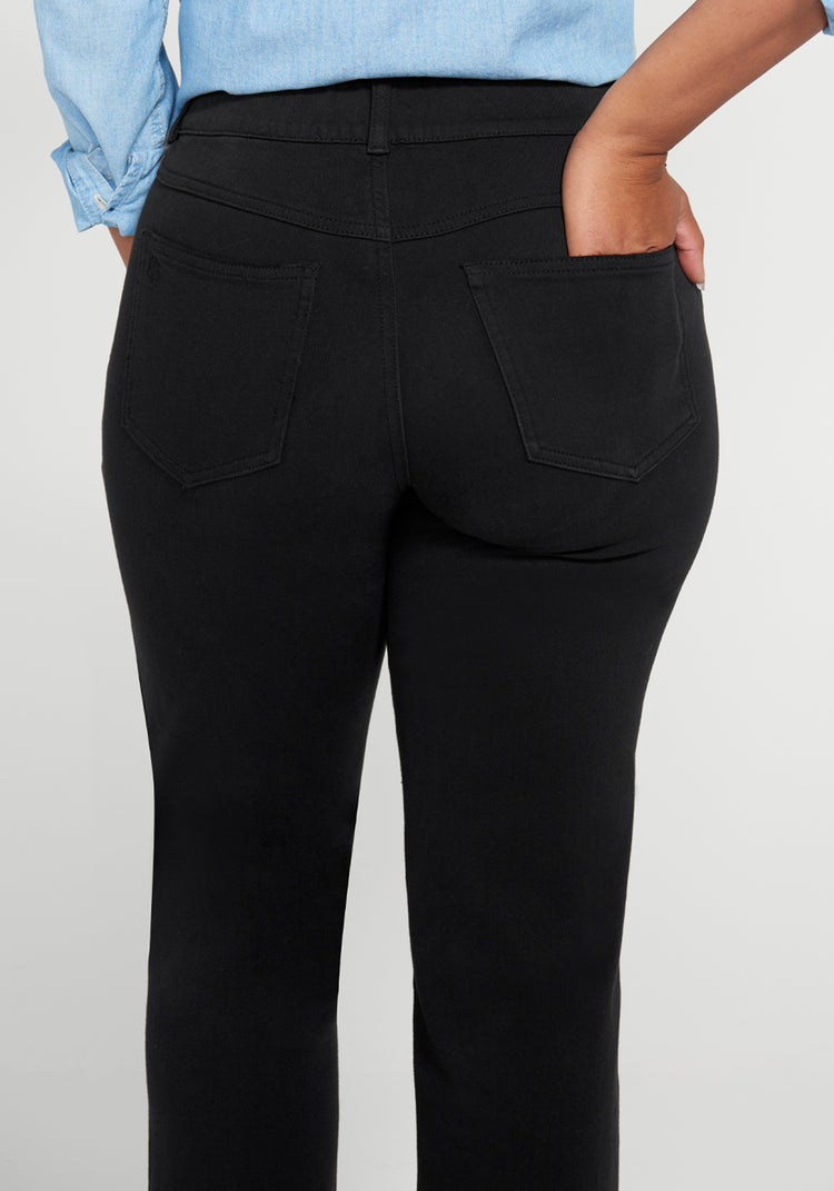 Boyfriend Crop Jean | Straight (Distressed Black Rinse)