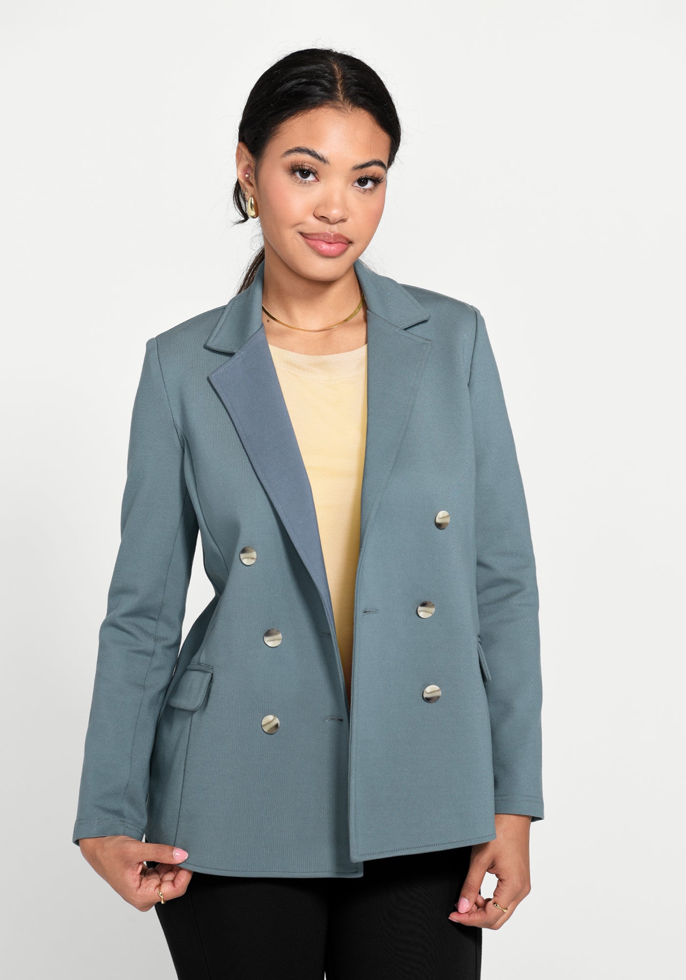 Double Breasted Blazer (Blue Haze) | Betabrand