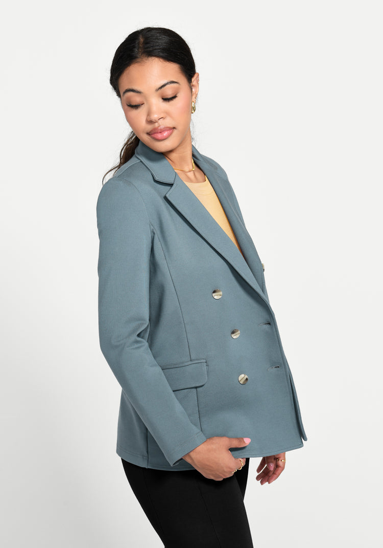 Double Breasted Blazer (Blue Haze)