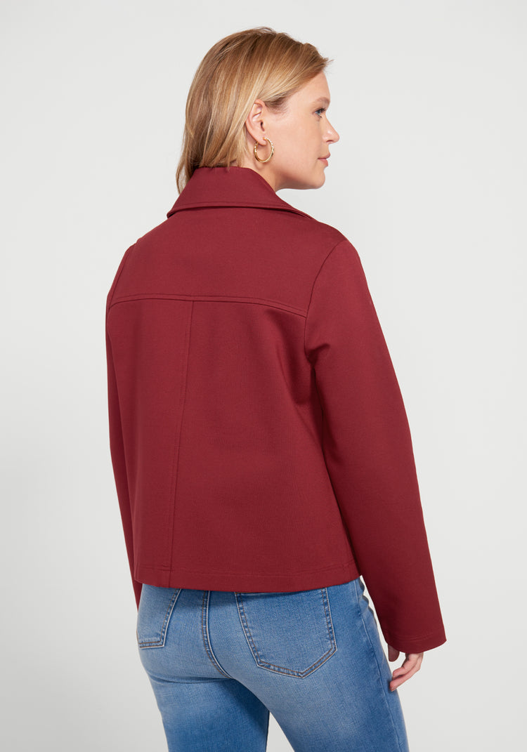 Cropped Peacoat (Oxblood)