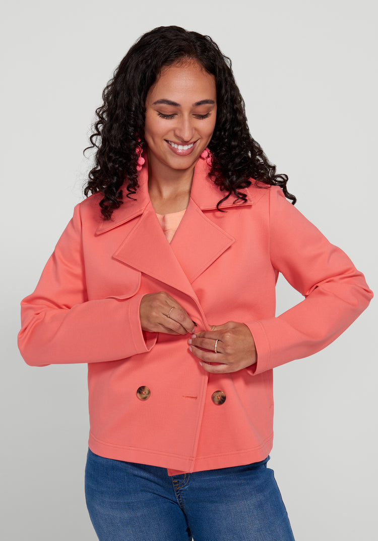 Cropped Peacoat (Melon)