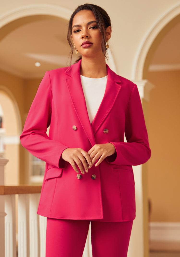 Pink double breasted blazer hotsell