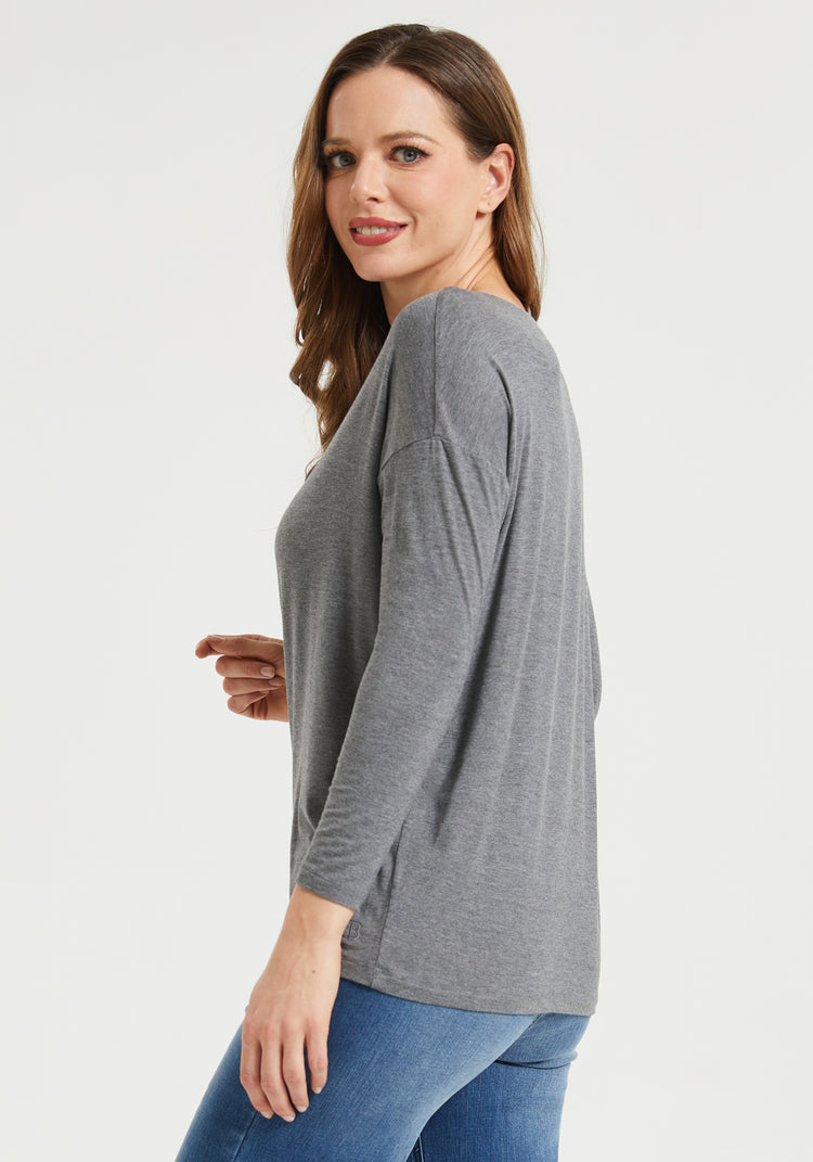 Essential Relaxed Boatneck (Heather Gray)