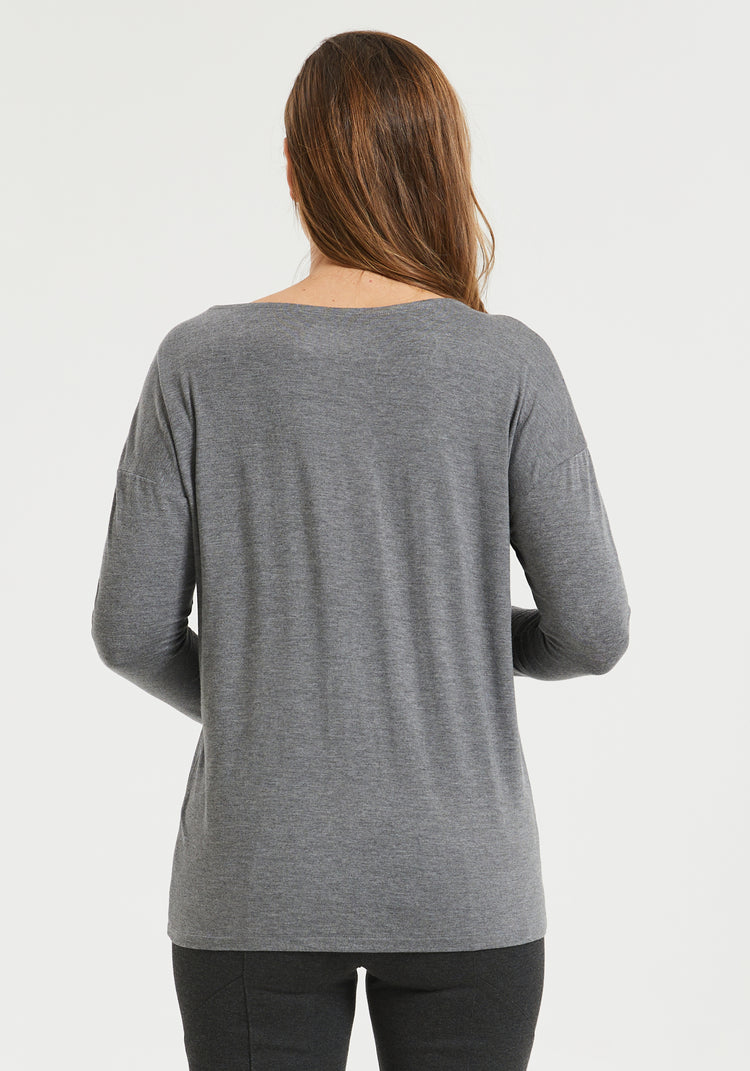 Essential Relaxed Boatneck (Heather Gray)