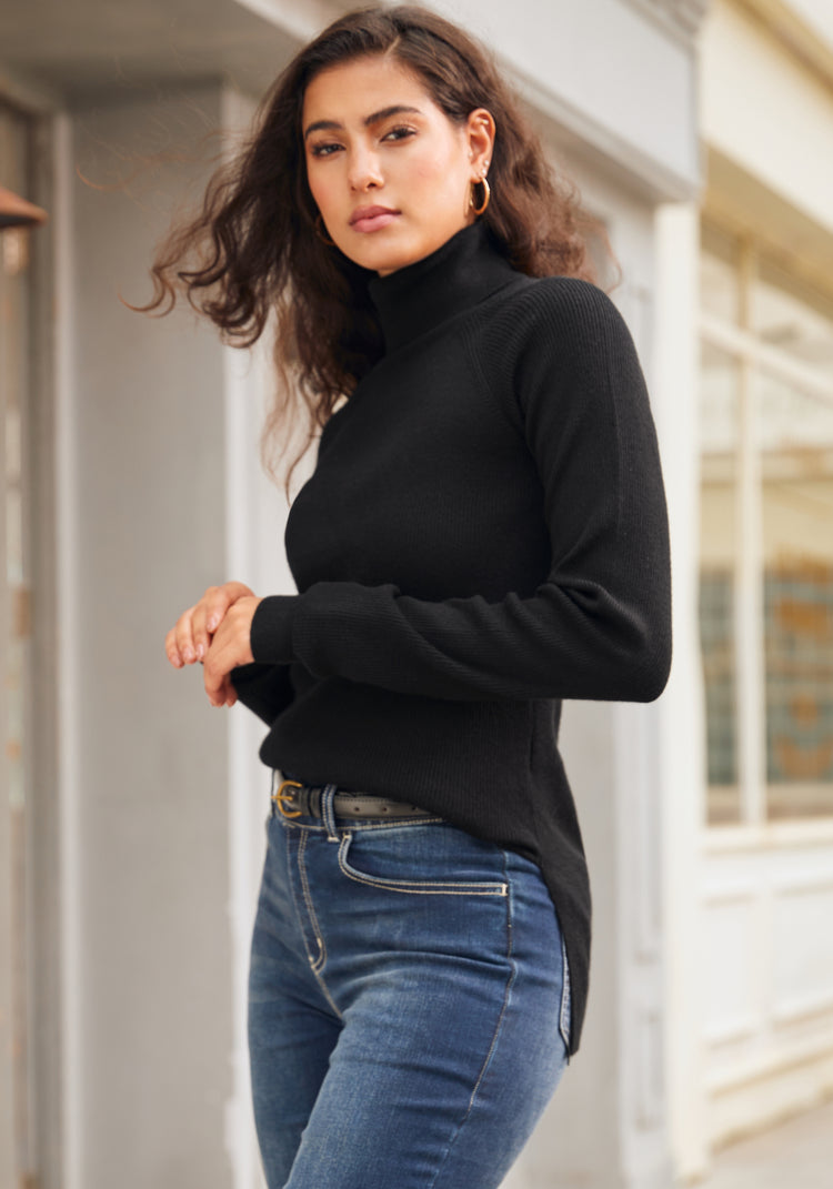 SoftBlend Merino Turtleneck (Black)