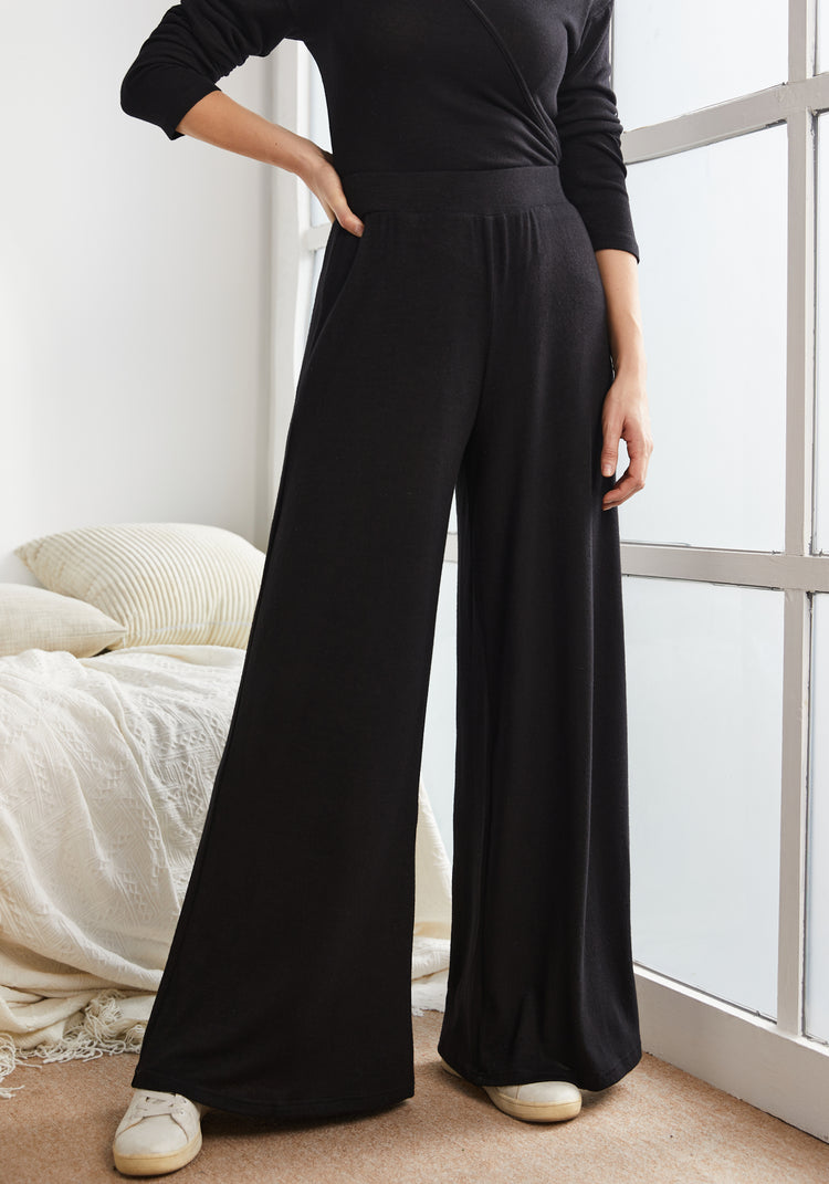 UltraEase Wide Leg Lounge Pant (Black)