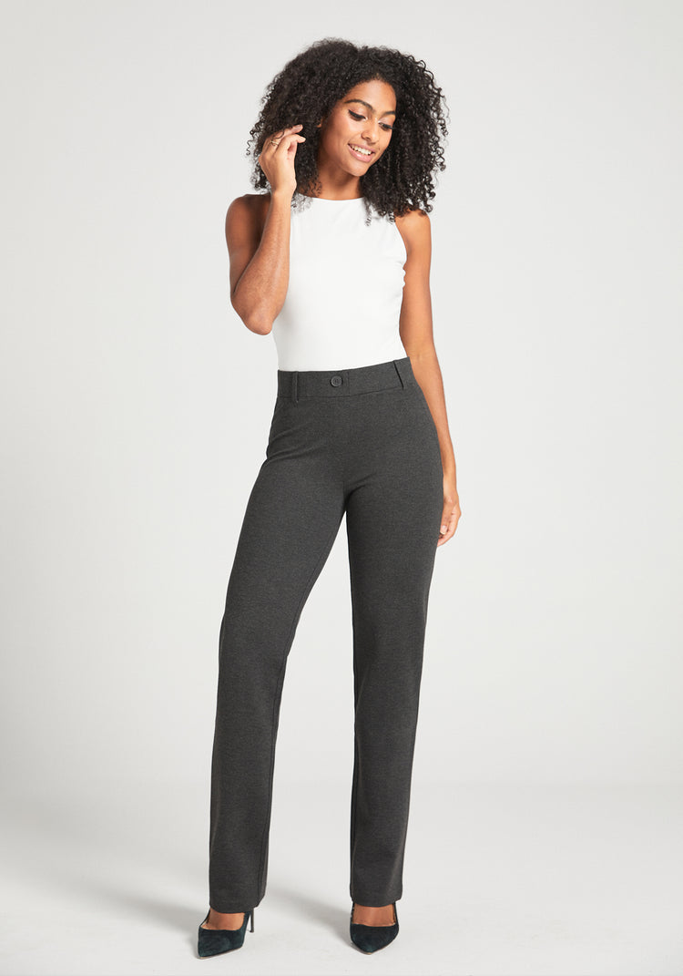 Classic Dress Pant Yoga Pant | Straight (Charcoal)