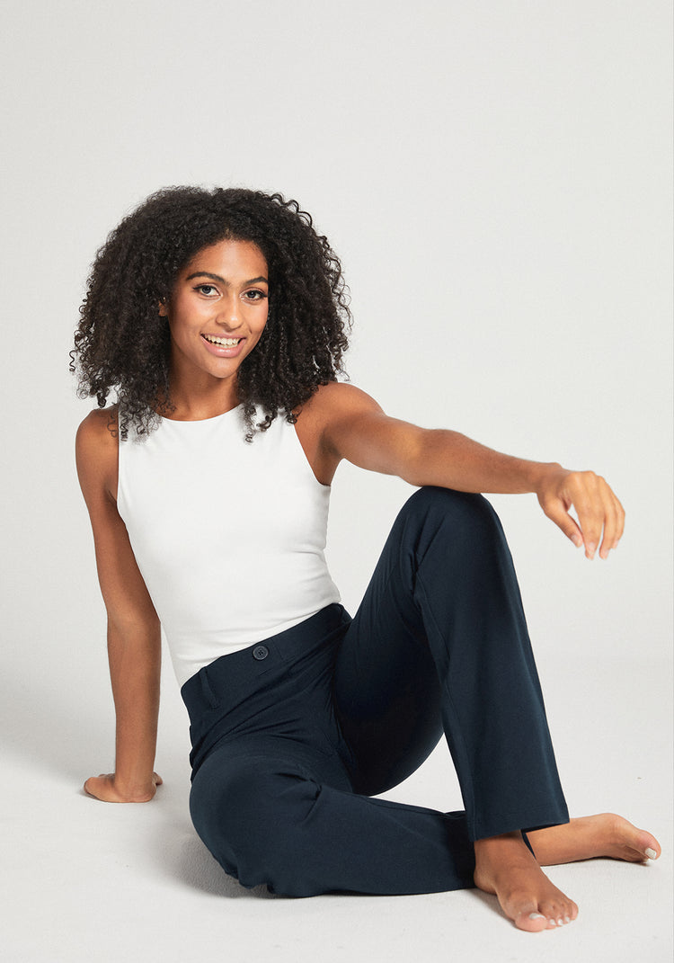 Classic Dress Pant Yoga Pant | Straight (Navy)