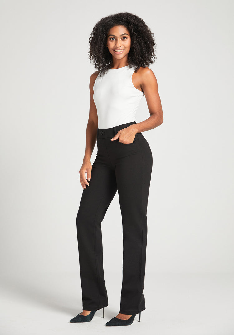 7-Pocket Dress Pant Yoga Pant | Straight (Black)