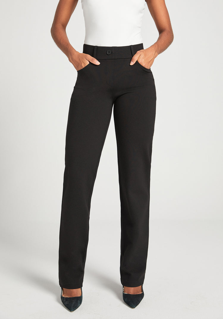 7 Pocket Dress Pant Yoga Pant Straight Black Betabrand