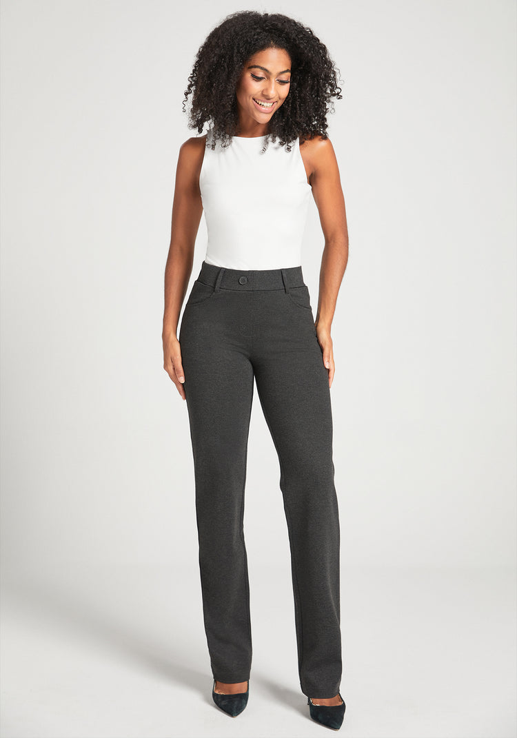 7-Pocket Dress Pant Yoga Pant | Straight (Charcoal)