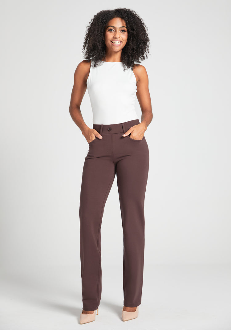 7-Pocket Dress Pant Yoga Pant | Straight (Cherrywood)