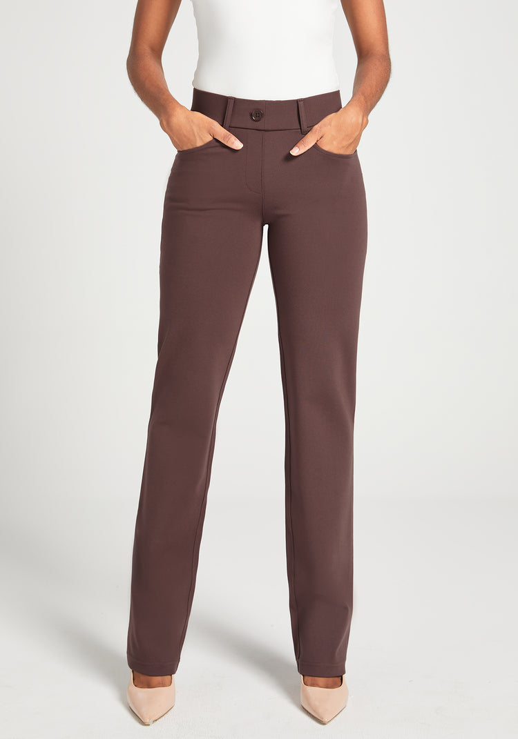 7-Pocket Dress Pant Yoga Pant | Straight (Cherrywood)