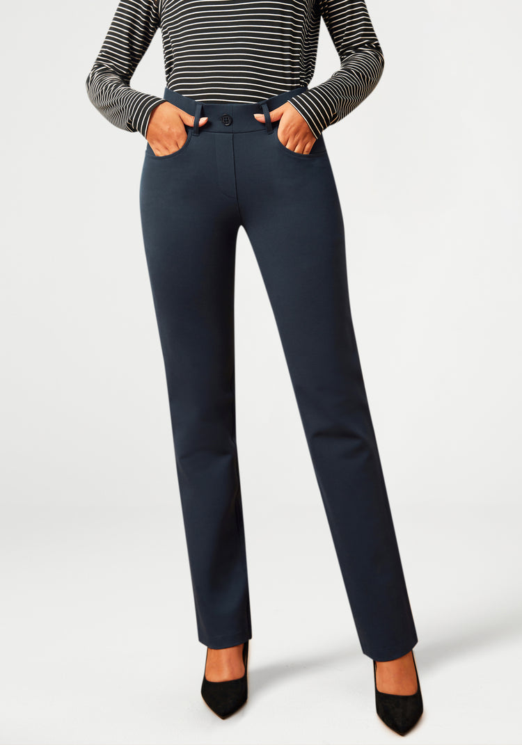 7-Pocket Dress Pant Yoga Pant | Straight (Navy)