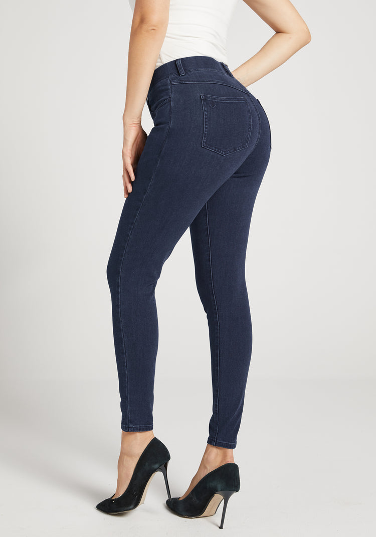 Skinny-Leg | 4-Pocket Betabrand Yoga Denim (Dark Indigo)