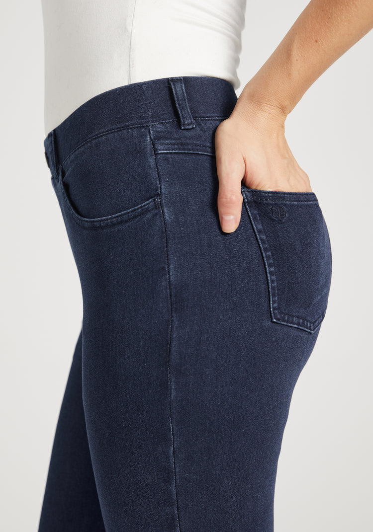 Skinny-Leg | 4-Pocket Betabrand Yoga Denim (Dark Indigo)