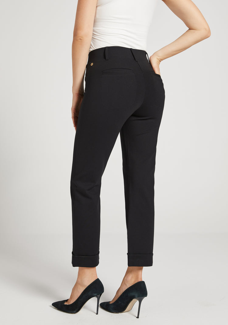 Easy Crop Trouser | Straight (Black)