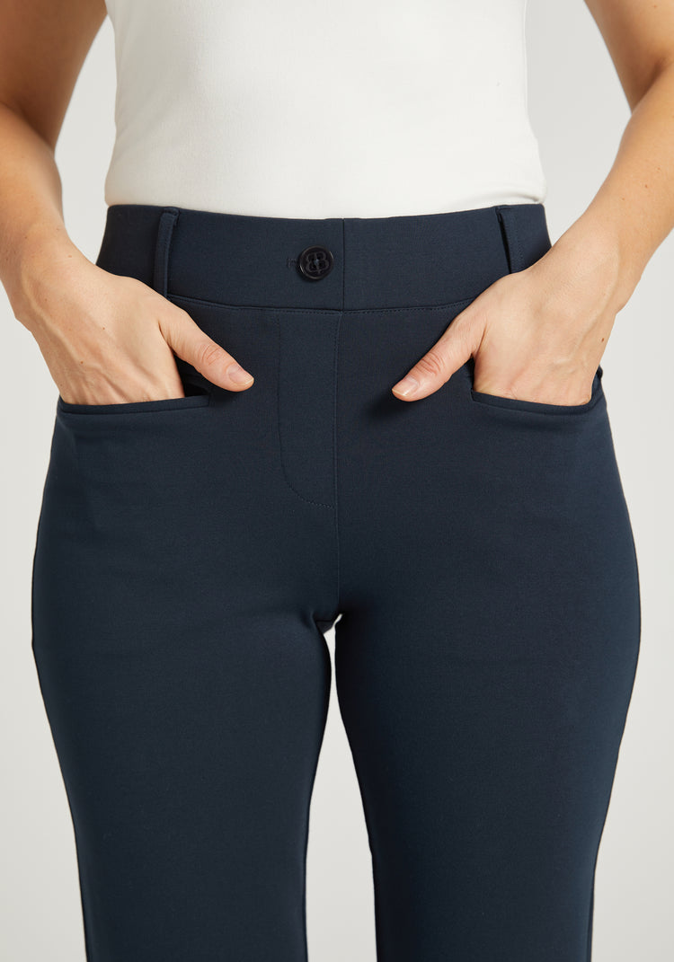 Easy Crop Trouser | Straight (Navy)