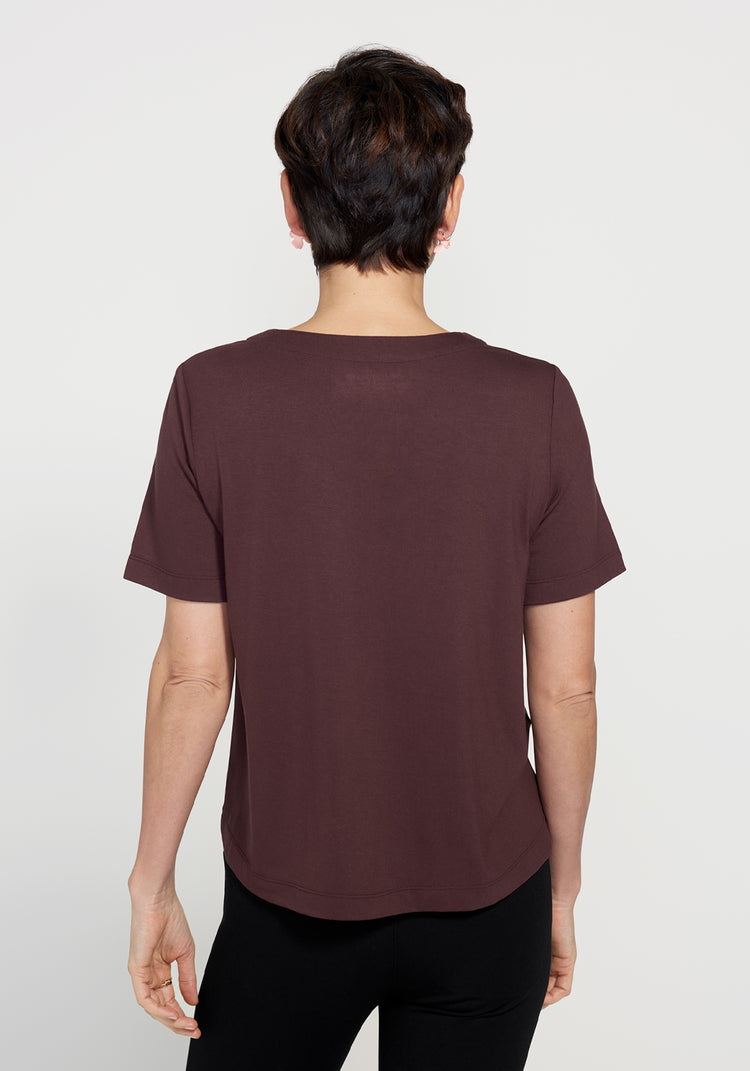 Essential V-Neck Short Sleeve (Cherrywood)