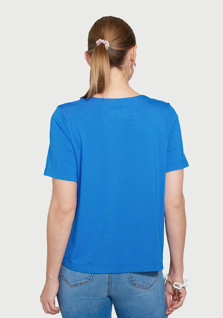 Essential V-Neck Short Sleeve (Sapphire)