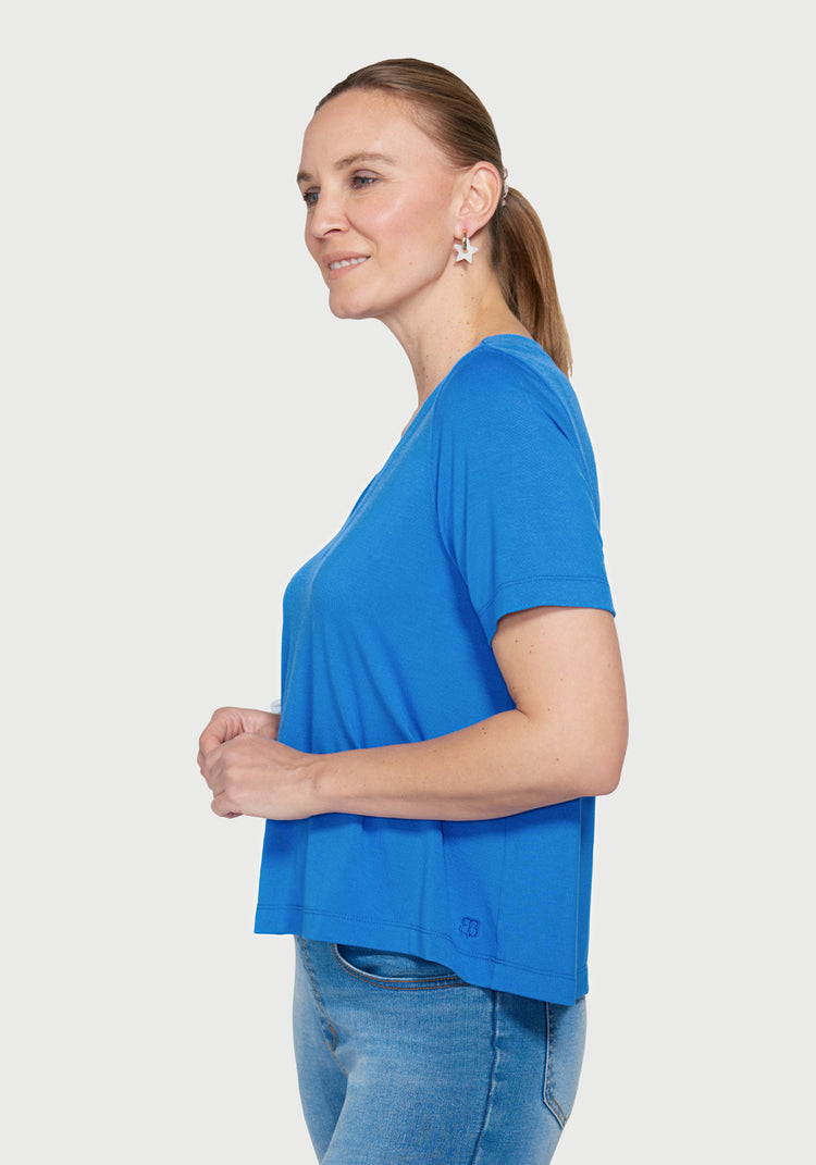 Essential V-Neck Short Sleeve (Sapphire)