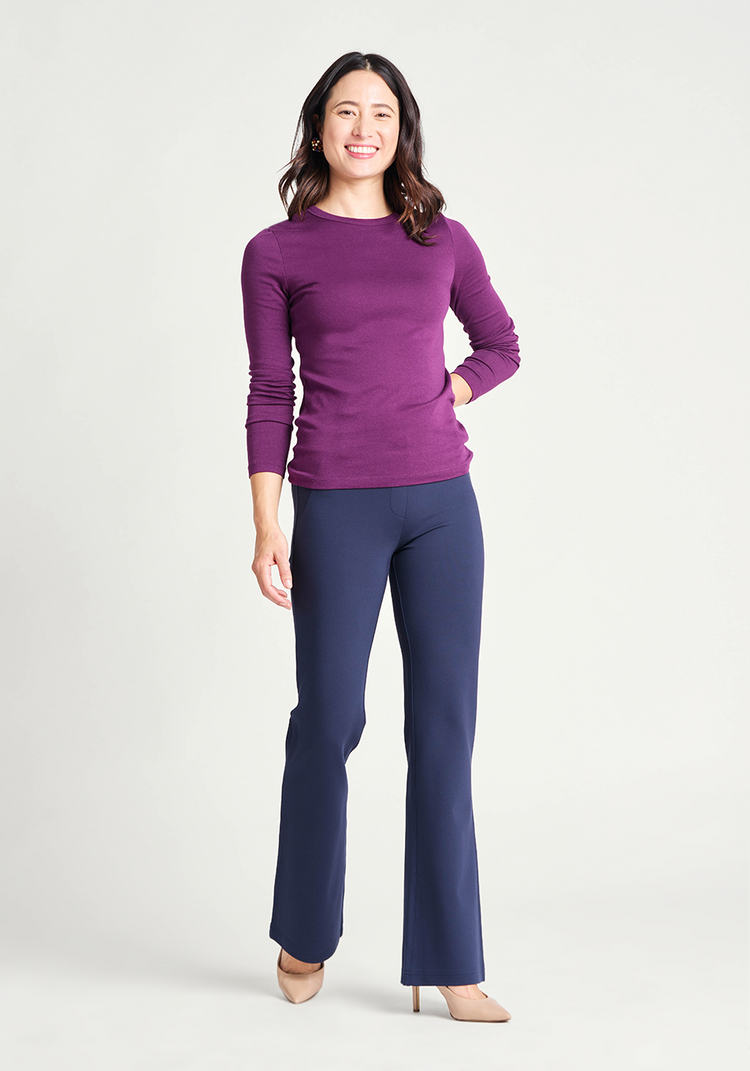 Boot Cut Two Pocket Dress Pant Yoga Pants Navy Betabrand