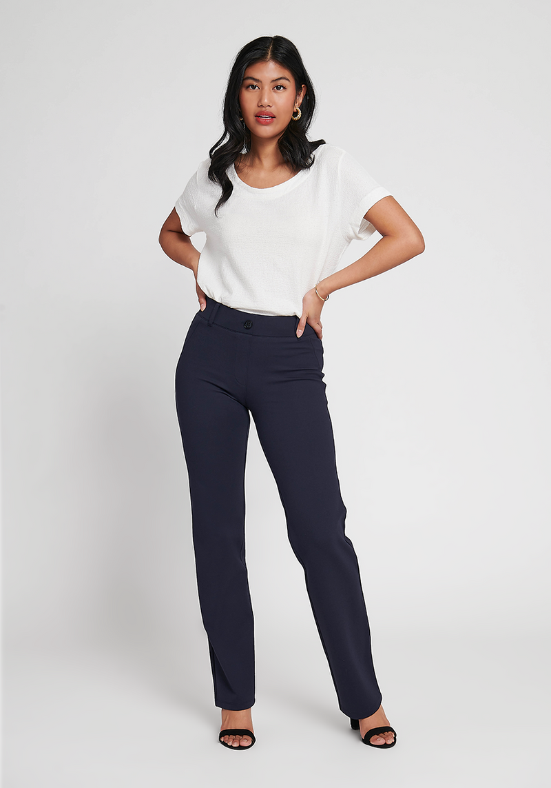 Betabrand Women's Dress Pant Yoga Pants (Straight-Leg) L Black: Buy Online  at Best Price in UAE 