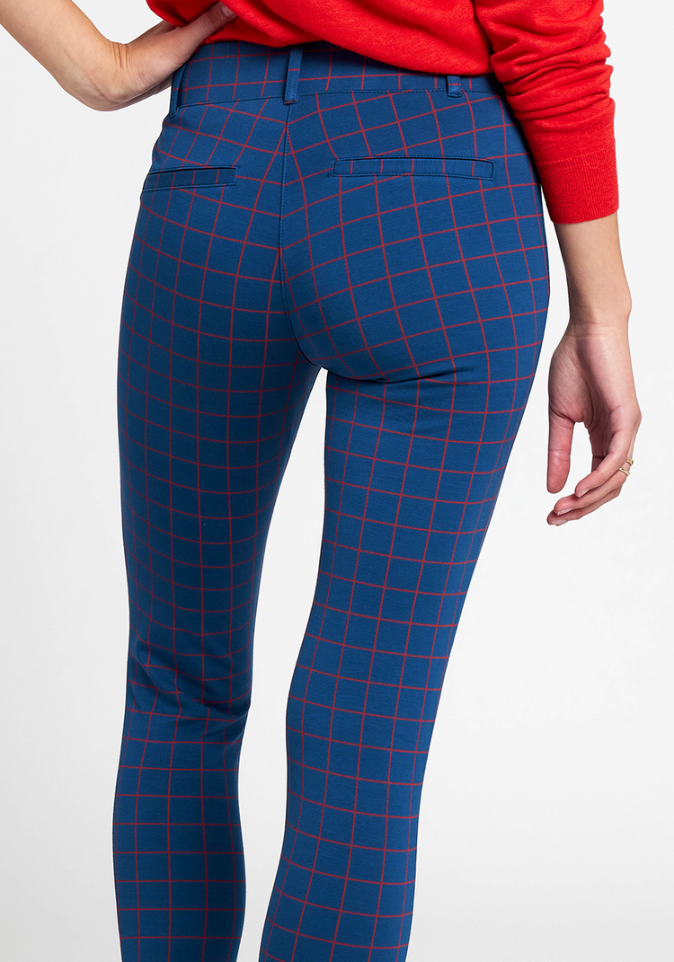 Classic Dress Pant Yoga Pant | Skinny (Tomato Check)