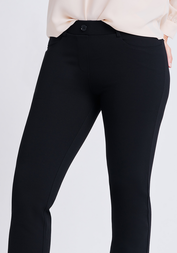 Straight Leg 7 Pocket Dress Pant Yoga Pants Black Betabrand