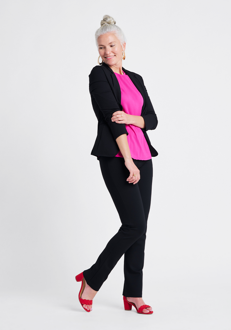 Straight Leg 7 Pocket Dress Pant Yoga Pants Black Betabrand