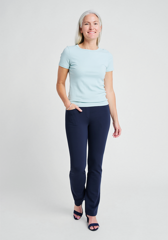 7-Pocket Dress Pant Yoga Pant, Skinny (Navy)