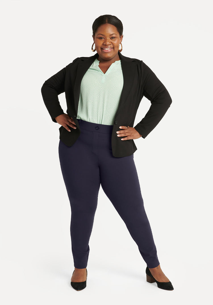 Skinny Leg Two Pocket Dress Pant Yoga Pants Navy Betabrand