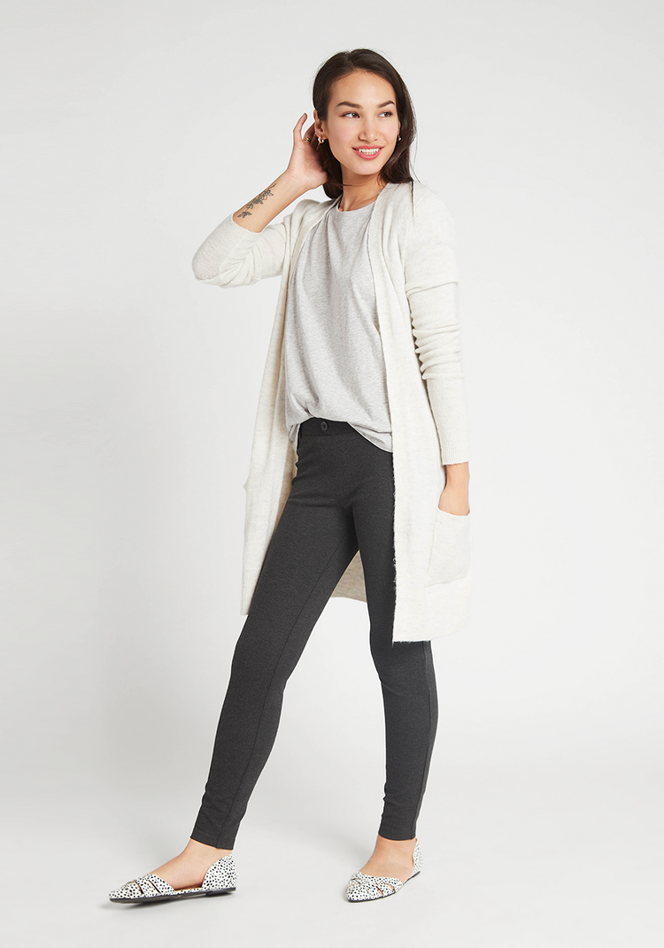 Skinny-Leg | Classic Dress Pant Yoga Pants (Charcoal)