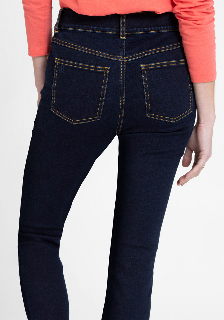 Mission High Rise Denim Skinny Contrast Dark Indigo Betabrand