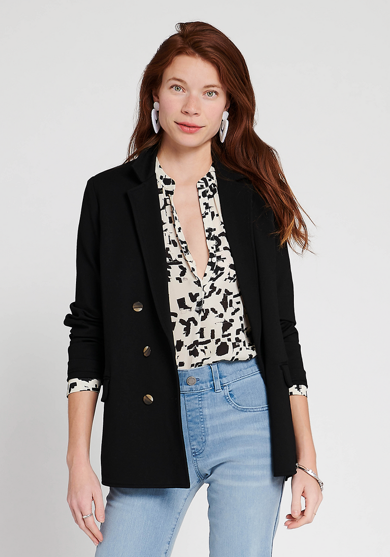 Double-Breasted Blazer (Black) | Betabrand